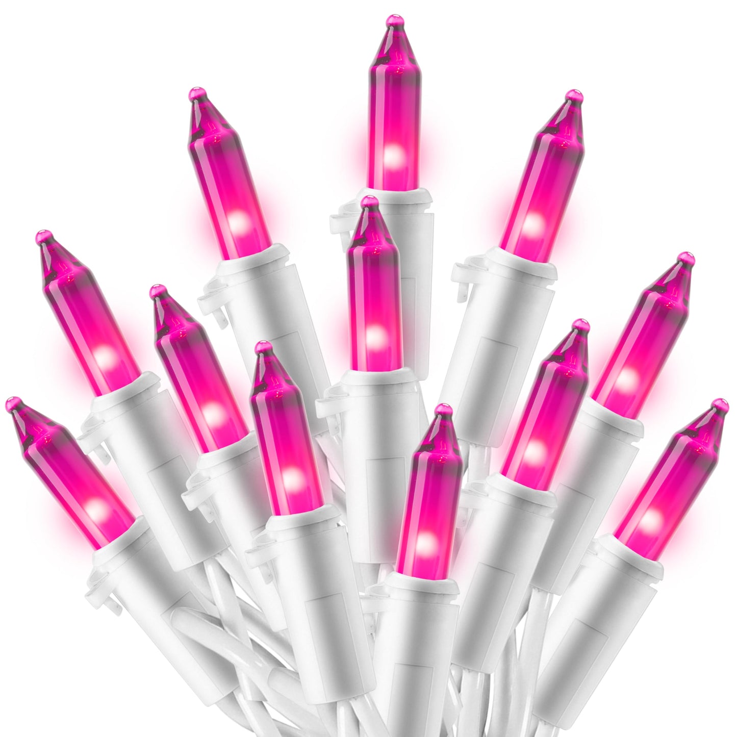 Joiedomi Christmas String Lights Indoor 100 Count Mini Pink Valentines Day Light 21.4 Ft Lighting Decor For Patio Dorm Classroom Holiday Wedding Party Garland Birthday Festival White Wire