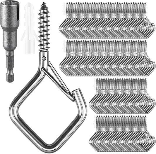 100 Pcs 304 Stainless Steel Eye Screw Hooks for Hanging Heavy Duty.Windproof Ceiling Hooks for Hanging Plants,Cup,Wind Chime,Bird Feeders,Christmas String Lights at Indoor&Outdoor 2.2 Inch