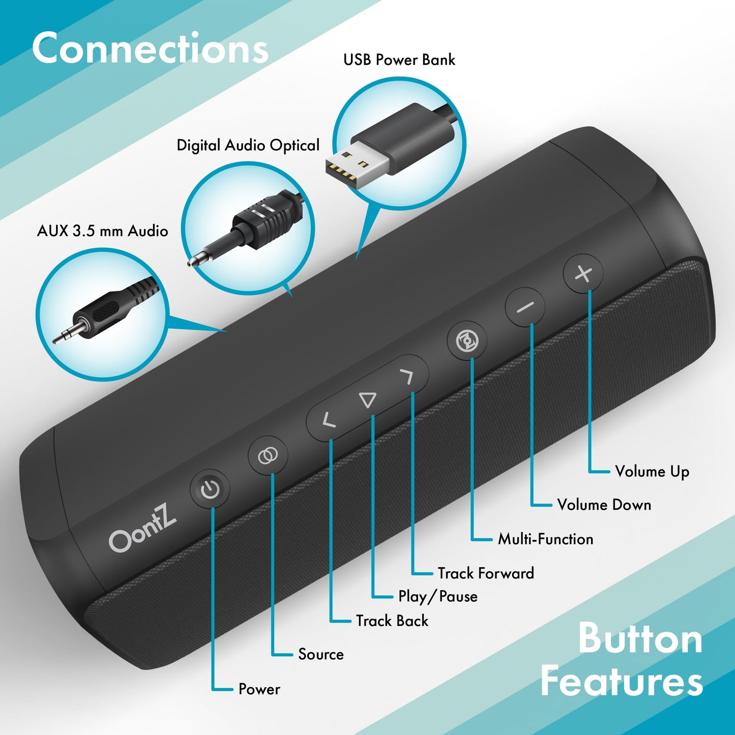Soundbar Bluetooth Speaker - Sound Bar For Tv With Optical Input Jack And Remote Control - Wireless Home Stereo System Component