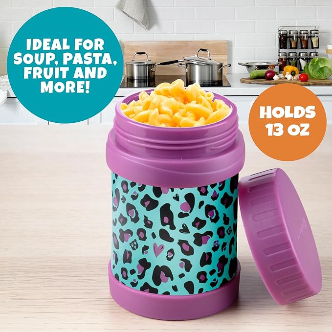 Bentology Insulated 13oz Food Jar for Kids- Hot or Cold Food, Soups, Liquids, Noodles - Wide Mouth Stainless Steel Container & BPA Free, Large Leak Proof thermos for Back to School Lunch Boxes, Bags