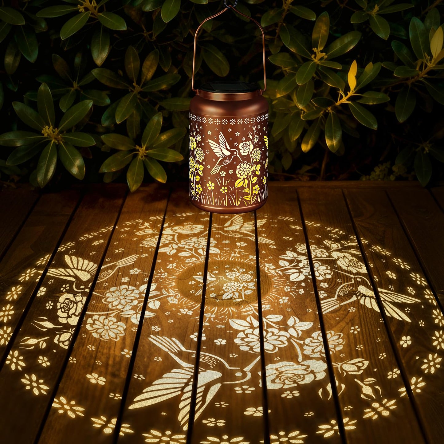 Birthday Gifts For Women Mom Grandma Solar Lantern Outdoor Waterproof  Gardening Gifts For Women  Hummingbird Rose Garden Decor Hanging Solar Lights Yard Decorations Outdoor  Backyard  Patio