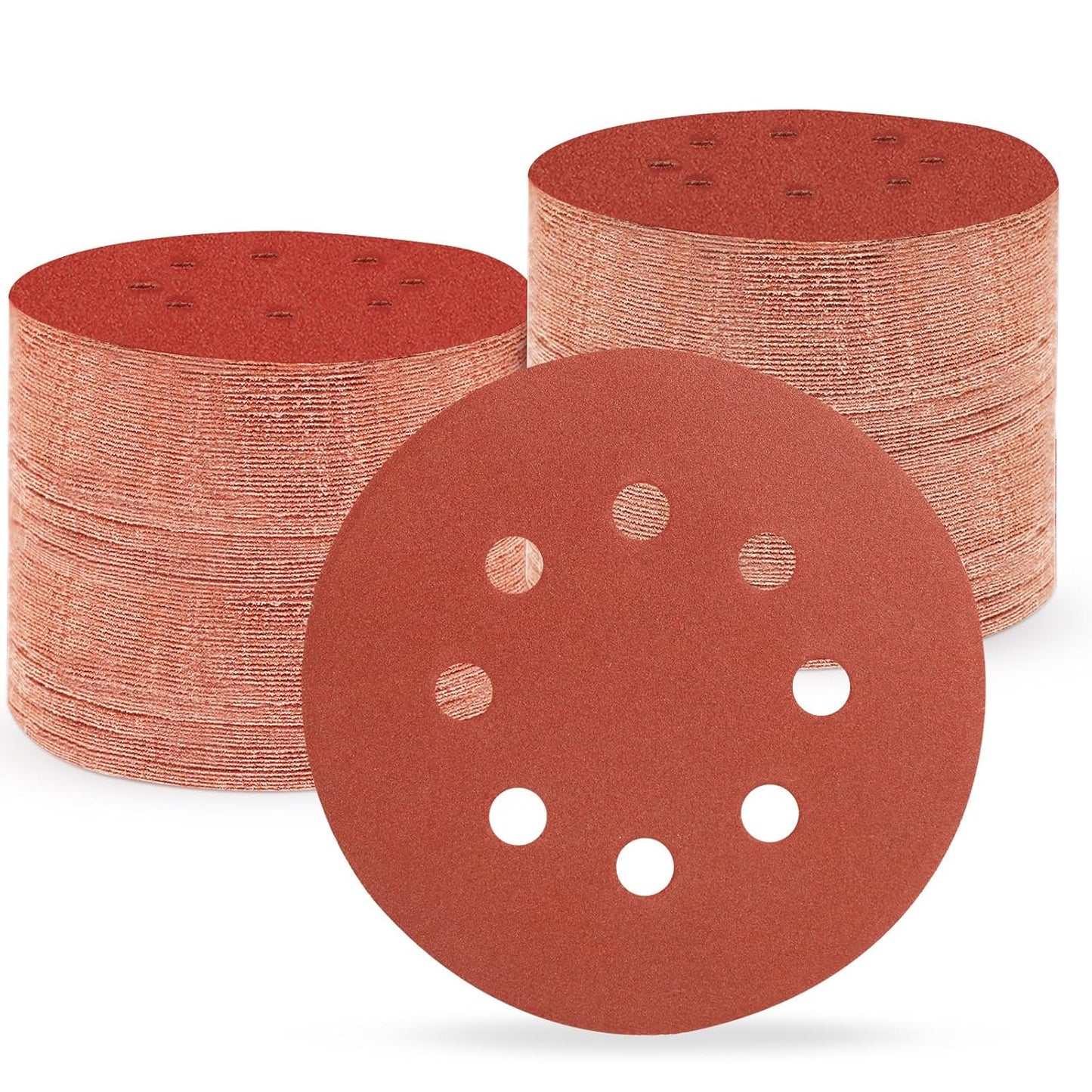 5 Inch 8 Hole Sanding Discs, 150 PCS 240 Grit Hook and Loop Sandpaper, Round Aluminum Oxide Sand Paper Discs for Random Orbital Sander