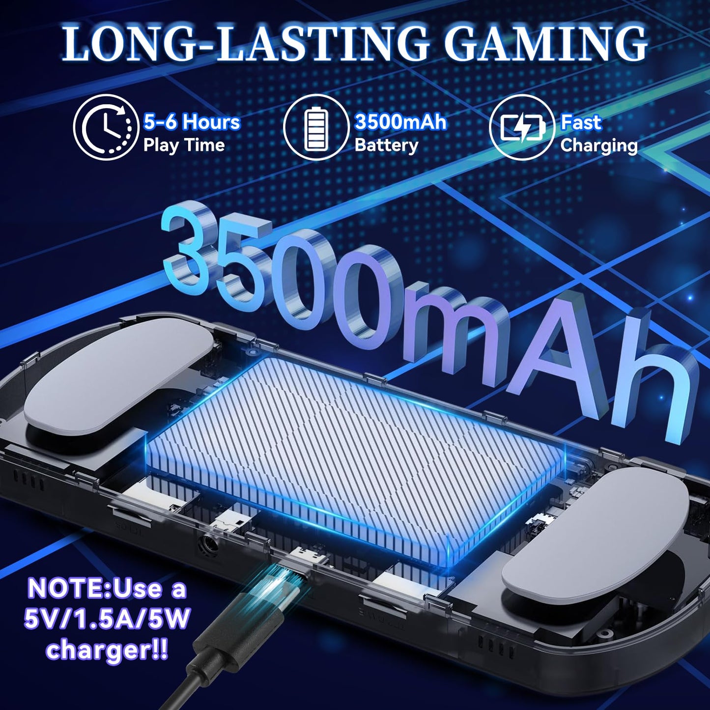 Forlarme U8 Retro Handheld Game Console - Over 15000 Classic Games, 4.0 - Inch IPS Screen, Over 20 Emulators, 64G Dual TF Card Support, Rechargeable Portable Pocket Game Console Black