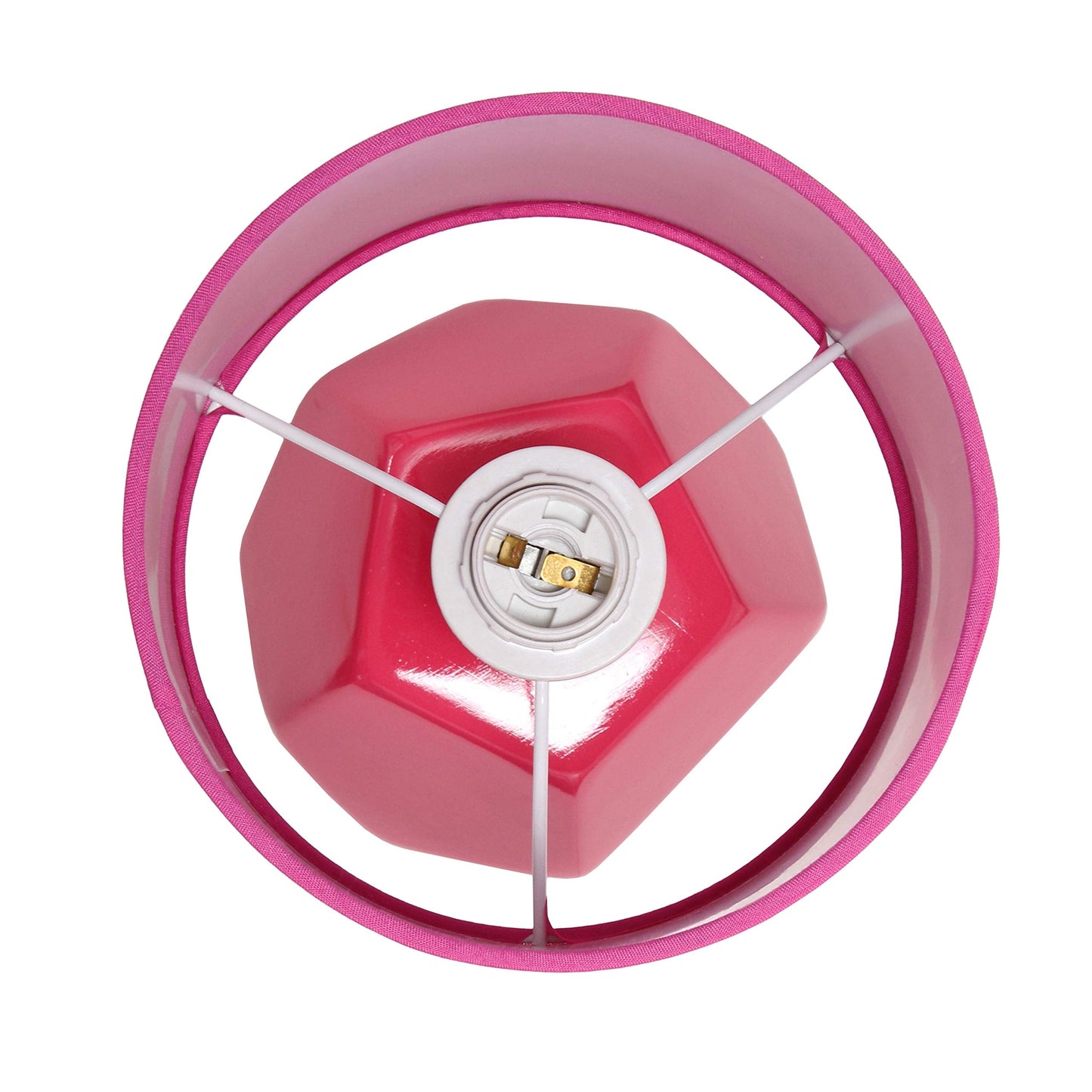 Simple Designs Lt2065-Pnk Mini Table Lamp, Pink Ceramic Shade, 5.5X5.5X10.4
