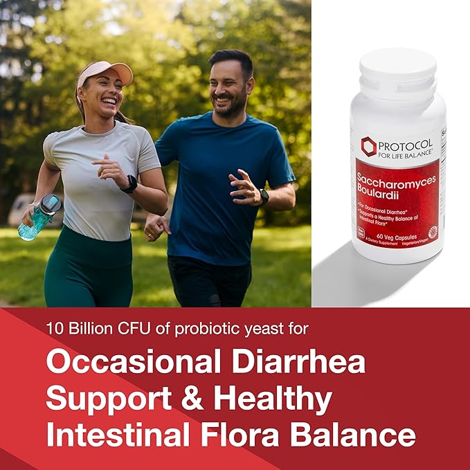 PROTOCOL FOR LIFE BALANCE Saccharomyces Boulardii - 10 Billion CFU - Probiotic Supplement - Support Gut Health & Digestive Health - Relieves Occasional Diarrhea - Halal & Kosher - 60 Veg Caps
