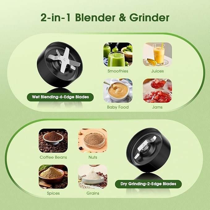 Smoothie Blender 25000RPM Personal Blender for Shakes and Smoothies with 37oz 32oz 23oz Portable Cups Countertop blenders for kitchen, Ice Crushing, Frozen Drinks, Milkshake, Juice, Nuts