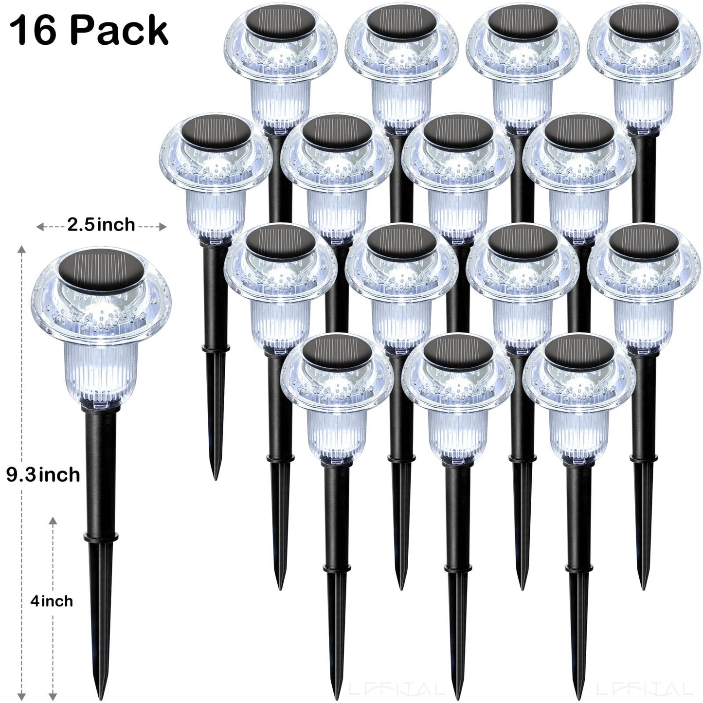 Lffital Solar Pathway Lights Outdoor 16 Pack Solar Mushroom Lights Outdoor Outside Led Lighting Stake Waterproof For Path  Lawn  Garden Driveway  Landscape Backyard Courtyard(Warm White)