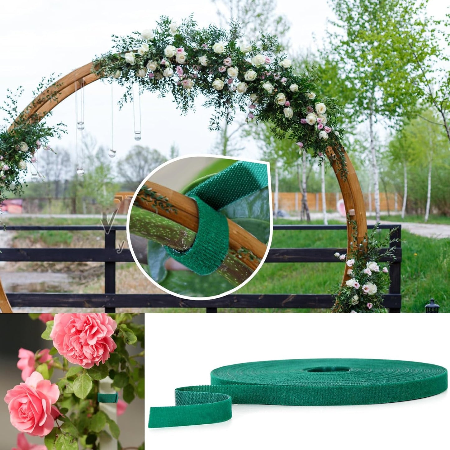 Garden Tape, 65.6 Feet 1/2''Plant Tape, Reusable Plant Garden Ties, Plant Supports for Climbing Plants, Adjustable Plant Straps for Gardening, Home, Office (1 Pack 65.6 Feet)