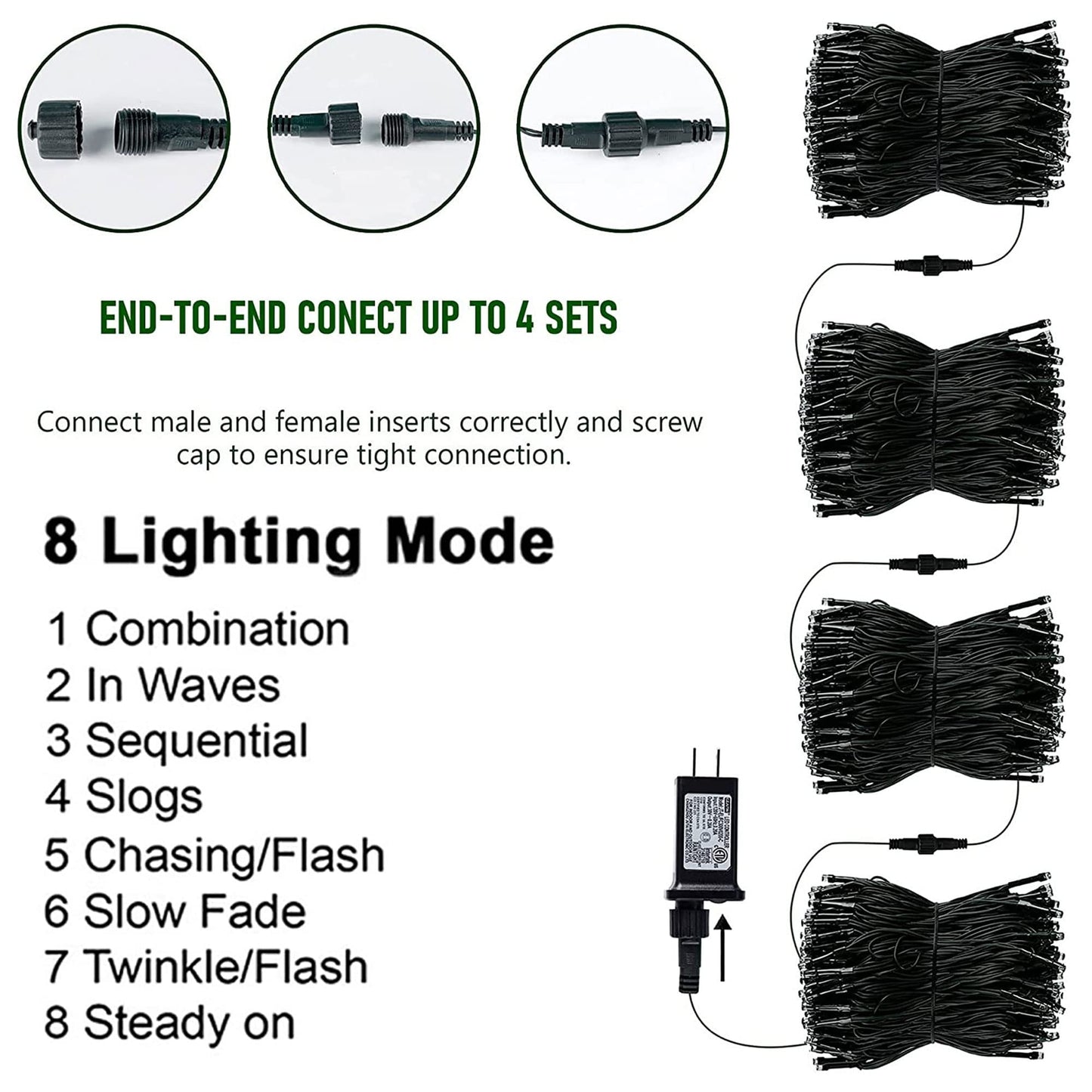 Tw Shine 400 Led Halloween Lights, 132Ft Waterproof String Lights In Orange & Purple, 8 Modes For Indoor/Outdoor Party Decor
