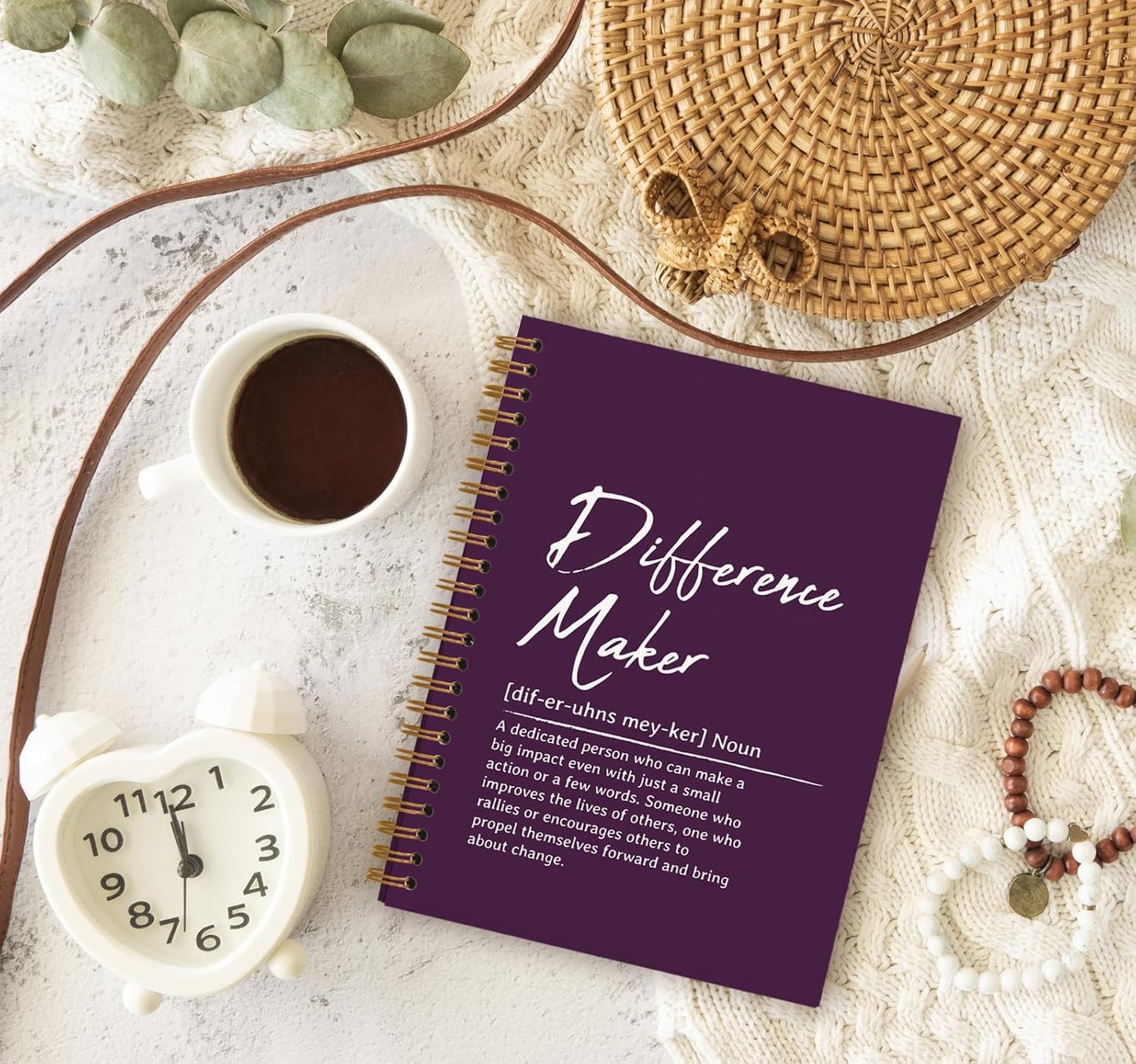 OXW Purple Meeting Notebooks for Work, Difference Maker Gift Office Work Notebook Journal for Writing Note Taking, Thank You Gifts for Women Men Leader Boss Mentor Manager Principal, 5.5"x8.3"
