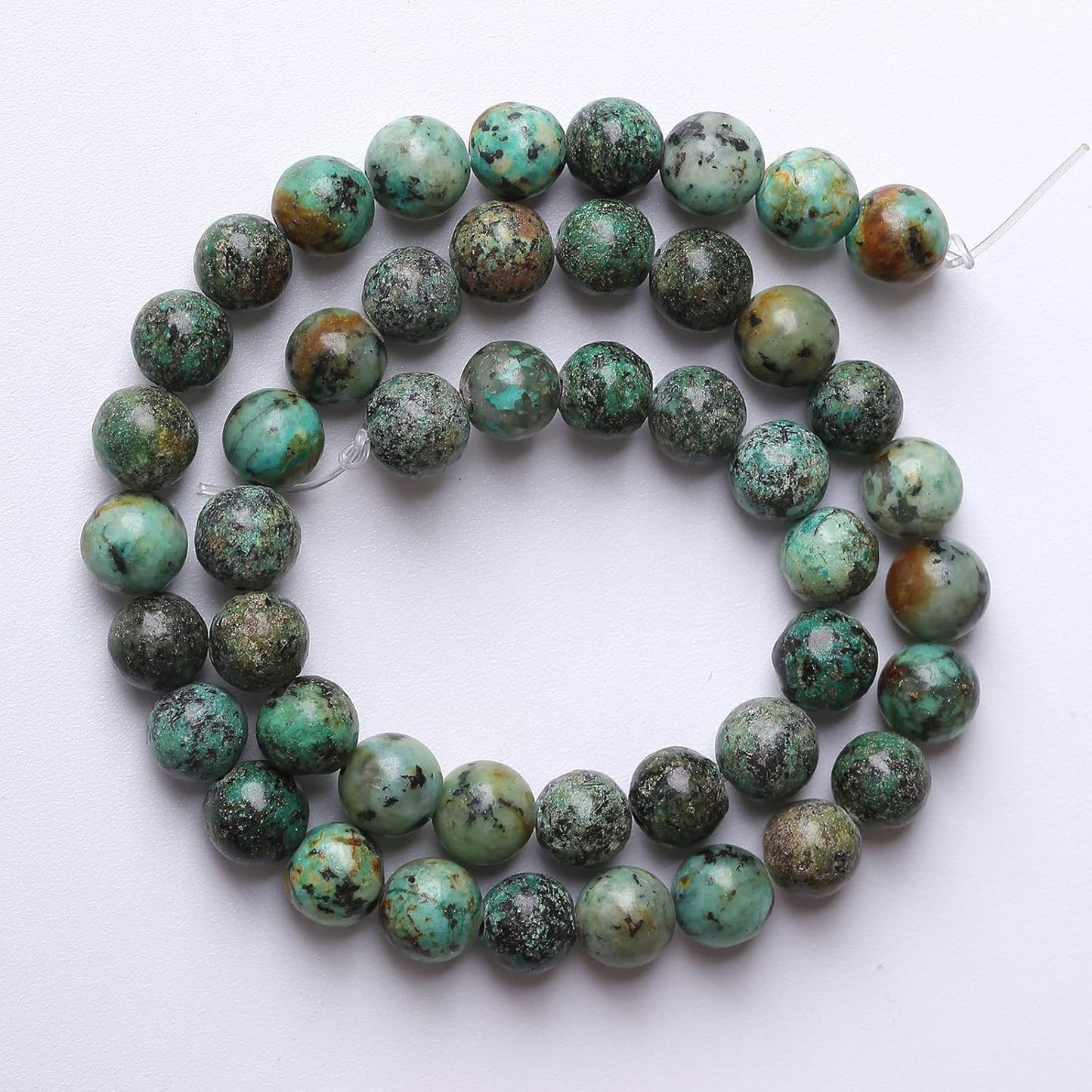8mm 45pcs Natural African Turquoise Stone Beads for Jewelry Making Round Loose Gemstone Beads DIY Bracelet Necklace Earrings
