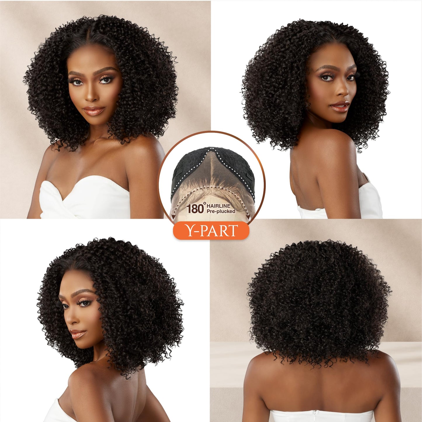 Sensationnel Bare Lace Ypart Lacewigs - Casia Lacefront Glueless Synthetic 180 Degree Preplucked Hairline (1B OFFBLACK)