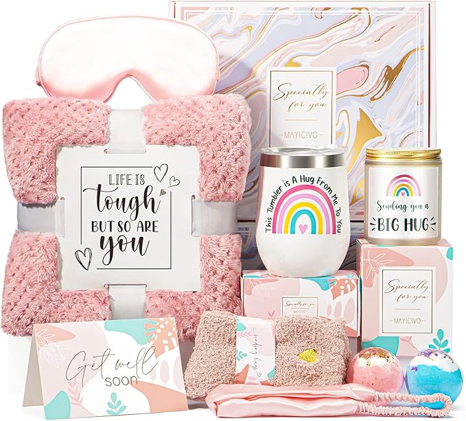 Get Well Soon Gifts for Women, Inspirational Birthday Gifts for Women, Self Care Package Get Well Gift Baskets for Friends...