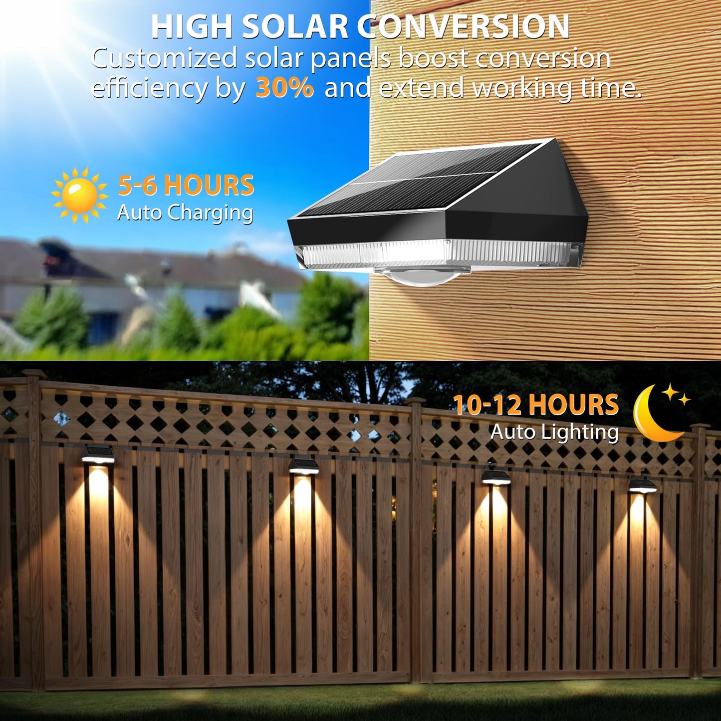 Ugdluck Solar Fence Lights 9 Lighting Modes & Color Changing Mode Ip65 Waterproof Outdoor  Solar Deck Lights For Outside/Patio/Backyard/Wall/Pool/Fence/Railing/Step(8Pack)