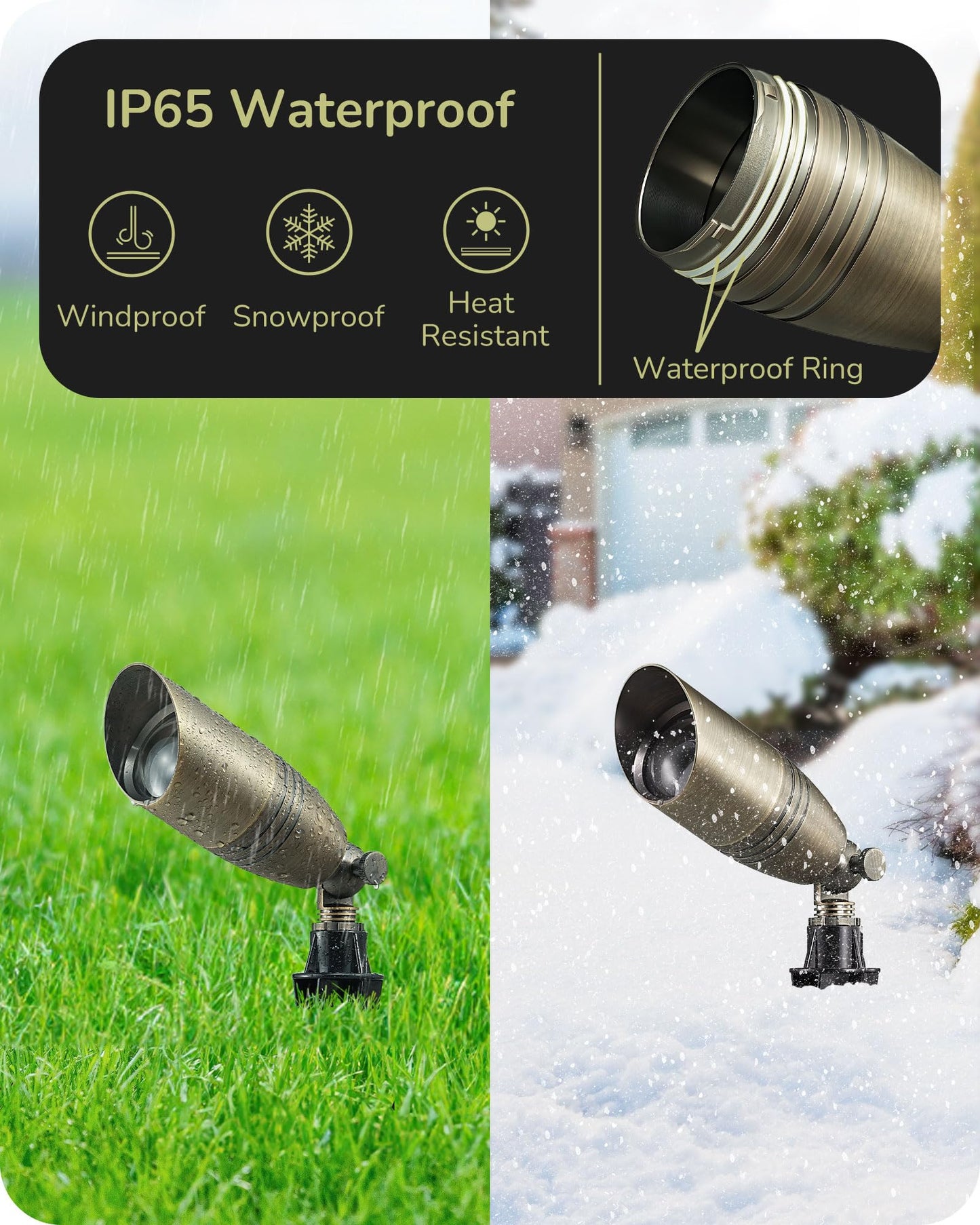 Edishine Solid Brass Outdoor Landscape Spotlights  3Cct Mr16 Bulb Included  12V Led Low Voltage Landscape Lighting  Bronze Heavy Duty Waterproof Spot Lights For Yard Garden Lawn Tree  2 Pack