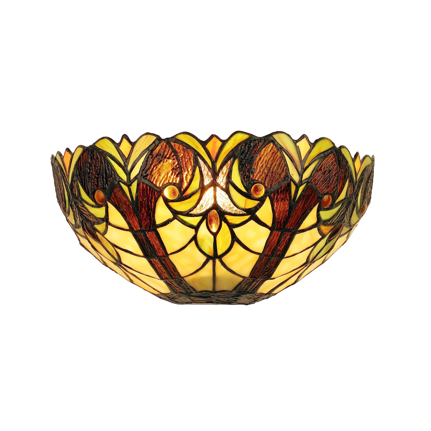 Chloe Lighting Liaison Victorian-Style Wall Sconce, 1-Light, Antique Dark Bronze Finish, 12in Shade, Stained Glass, Model CH18780VI12-WS1