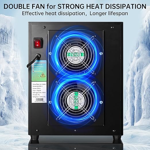 Snowflake Ice Machine, 330.6LBS/24H 660W Shaved Ice Machine, Rapid Cooling, Food-Grade Stainless Steel Material, Snowflake Ice Maker for Dessert, Ice Cream,Suitable for Party＆Commercial Use