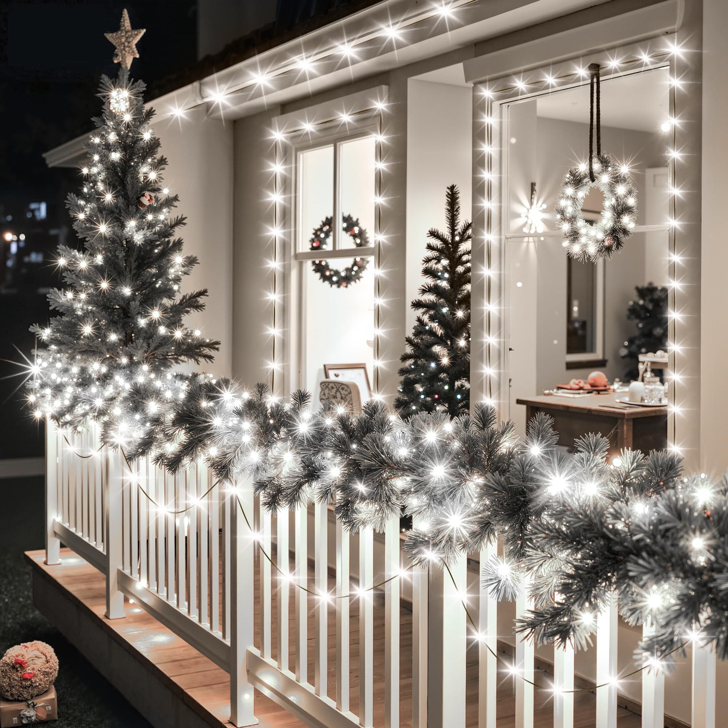 Larkvue 492Ft 1500 Leds String Lights With Remote  Dimmable 8 Modes Timer & Memory Function Fairy Rope Light For Christmas Tree Indoor Decor-Cool White