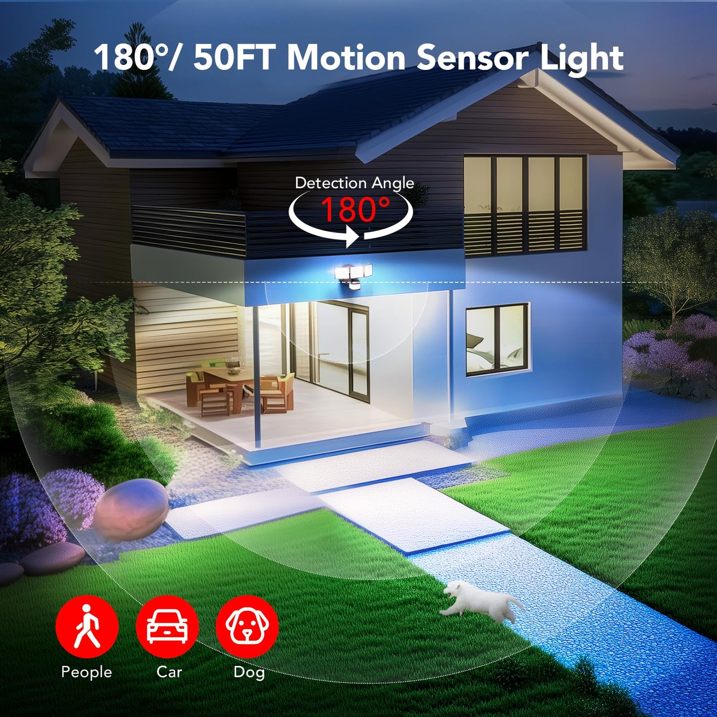 OREiN Flood Lights Outdoor 4500LM Motion Sensor Dusk to Dawn IP65 Waterproof 3 Modes 1Pack Bronze Model OL3600330