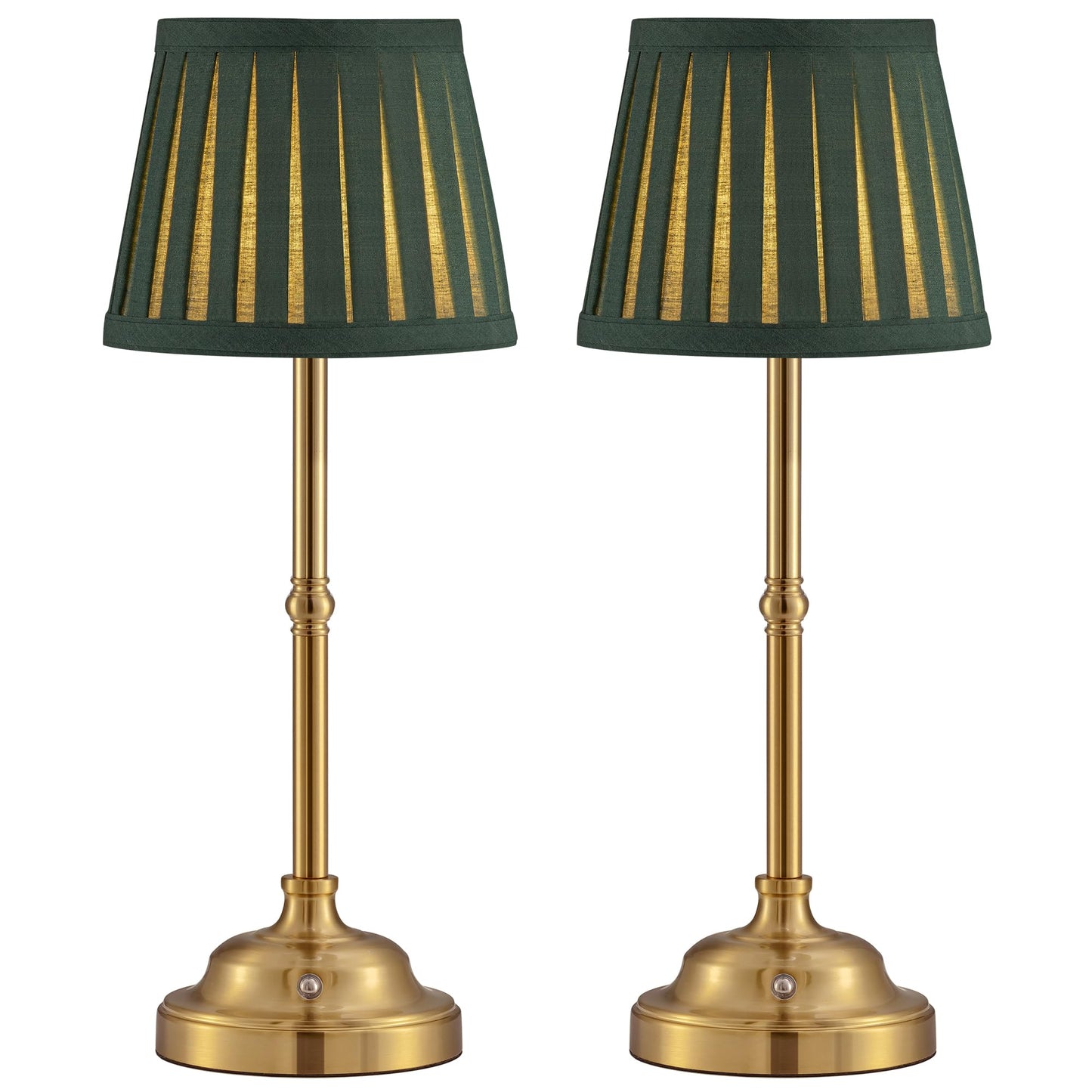 Kdg Cordless Led Table Lamp Set Of 2  Portables Fabric Shade Desk Lamps  4000Mah Rechargeable Battery Powered Lighting  Dimmable Light For Dining Room  Bedroom  Bedside  Night Light  Balcony (Green)