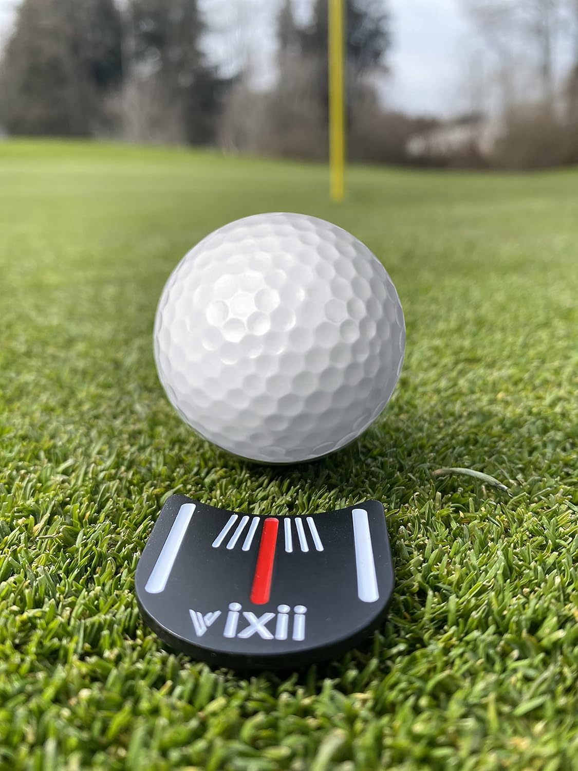S.M.A.R.T. Golf Ball Marker - 1.25" x 1.25" Triple Track Golf Ball Alignment Marking Tool, U-Shaped Marking Stencil for Perfect Alignment and Identification Tool with Magnetic Clip - White