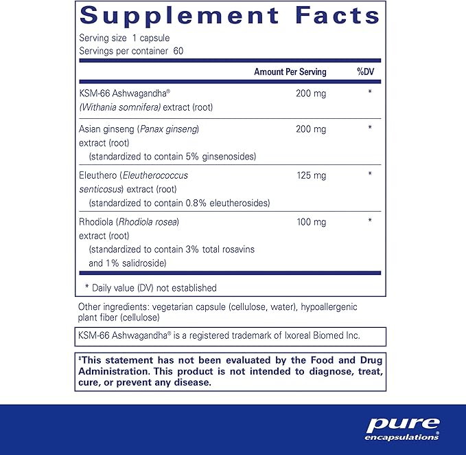 Pure Encapsulations Energy Xtra | Adaptogen Formula for Stamina* | 60 Capsules