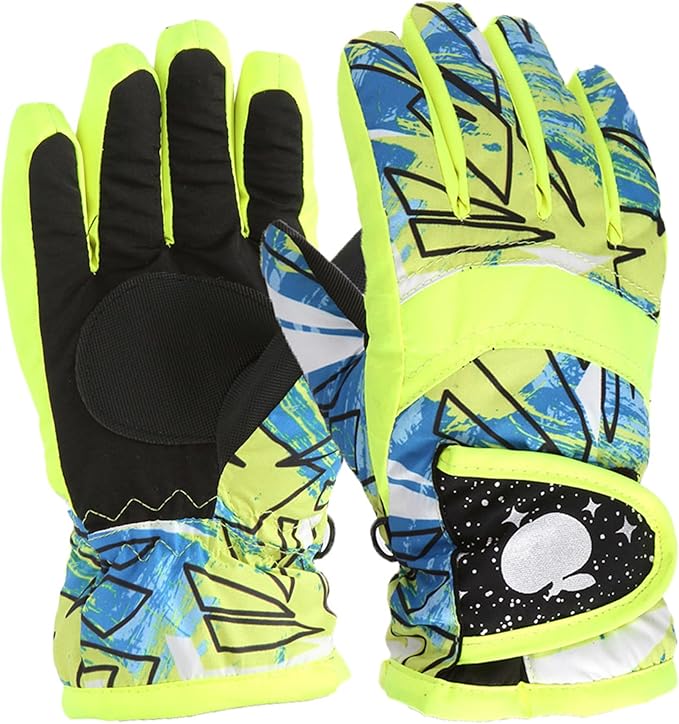 CLeemuziN Kid-Girl Winter Snow-Ski-Gloves Cold-Weather-Mittens Water-Repellent Thermal-Gloves for 3-5T Baby-Boy Outdoor Warm