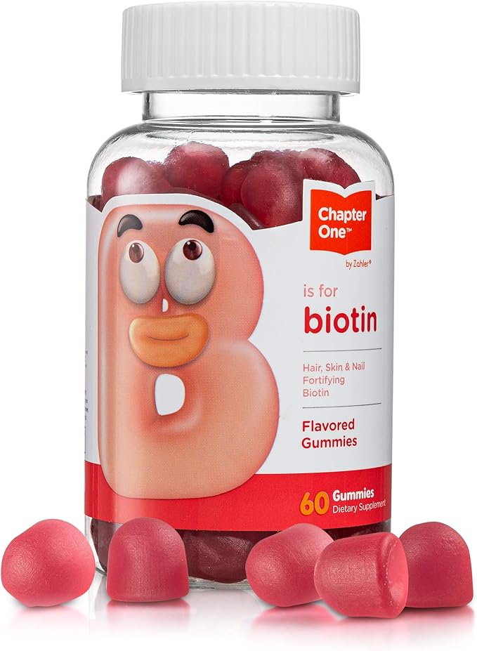Zahler Chapter One Biotin Gummies, Hair Skin and Nails Fortifying Biotin, Certified Kosher, 60 Flavored Gummies