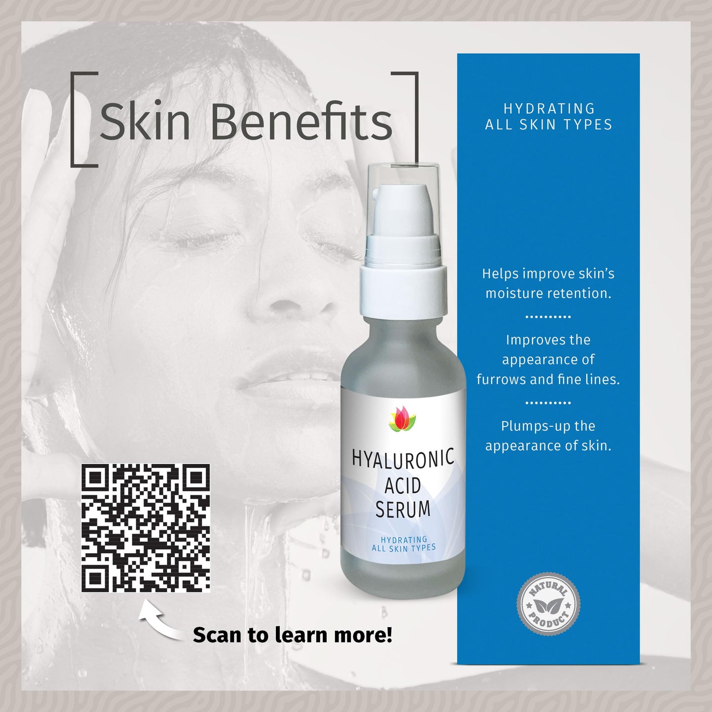 Reviva Labs Hyaluronic Acid Serum for Face and Neck - Moisturizing, Nourishing, and Hydrating Serum Acido Hialuronico - Face Ser