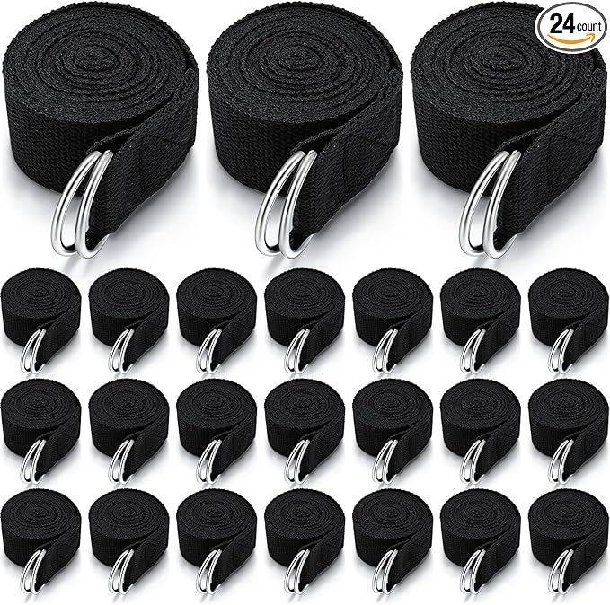 Leyndo Yoga Strap Stretching Pilates Exercise Adjustable Straps 6 ft Non Elastic Yoga Belt with Adjustable D Ring Buckle f...