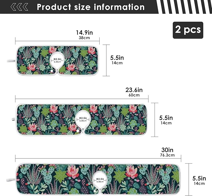 Kitchen Faucet Absorbent Mat,Succulent Plants Cactus Water Splash Guard for Sink, Faucet Drip Catcher Thicken Sponge Microfiber Faucet Water Catcher Mat Sink Absorbent Mat for Kitchen 23x5in 2Pack