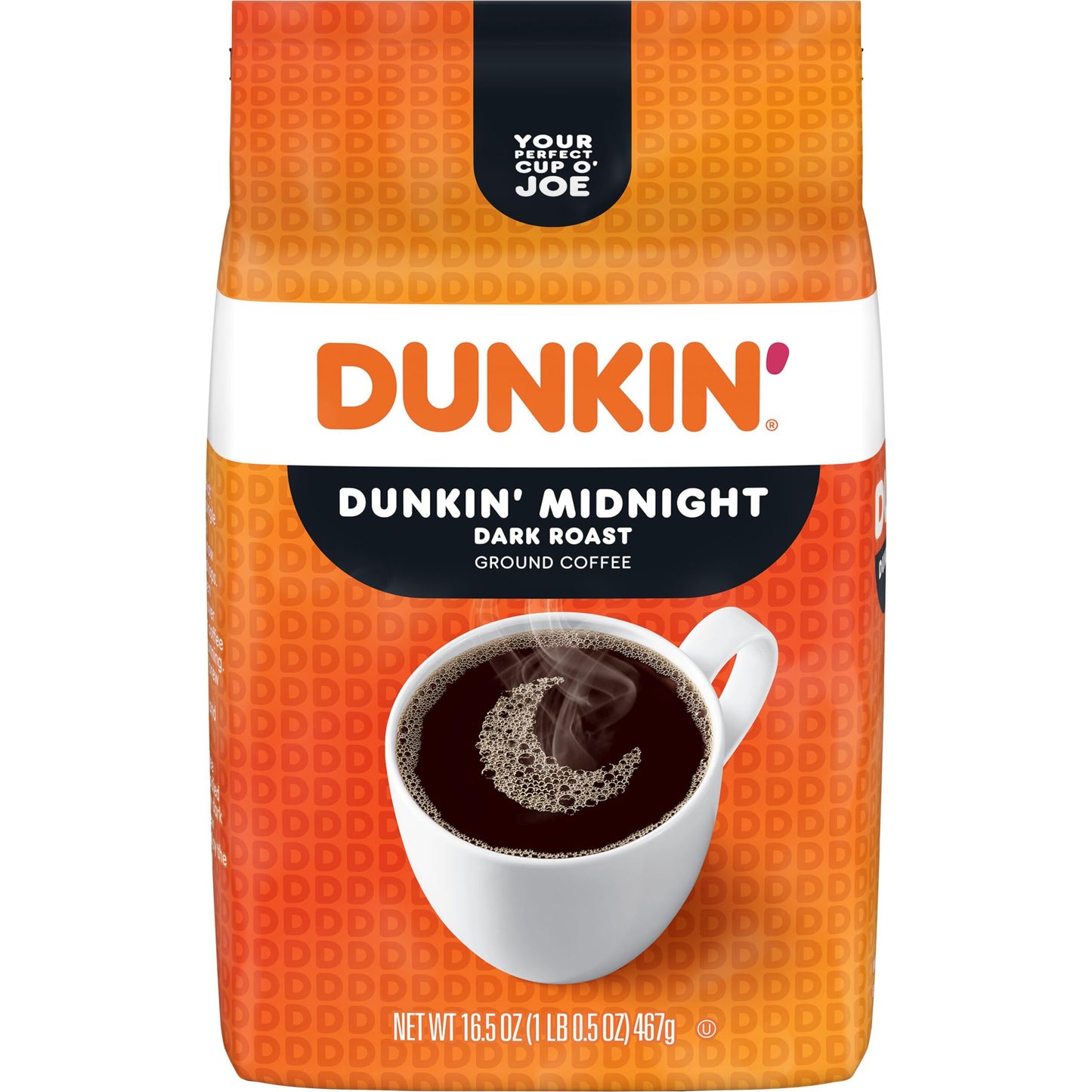 Dunkin Midnight Dark Roast Ground Coffee, 16.5 Ounce