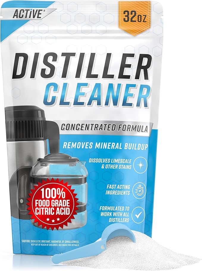 ACTIVE Distiller Descaler Citric Acid Cleaner - 2 Lb Bulk for Cleaning Water Distillers, Pure Citrus Acid Crystals Univers...