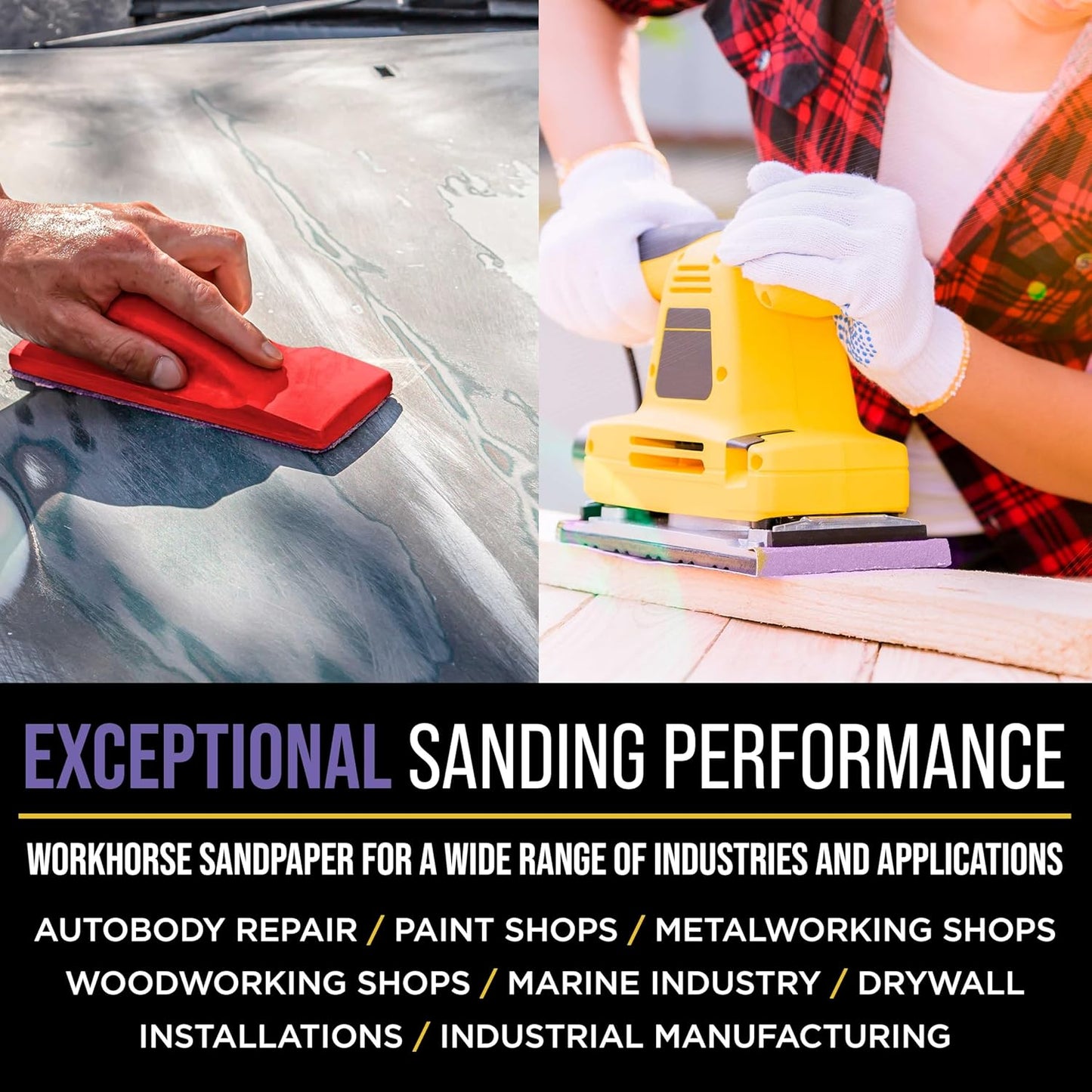 Dura-Gold Premium 1500 Grit PSA Purple Film Ceramic Longboard Sandpaper, 2-3/4" Wide Continuous 20 Yard Roll - Self Adhesive Stickyback for Auto & Wood Air File Long Board Sanders, Hand Sanding Blocks