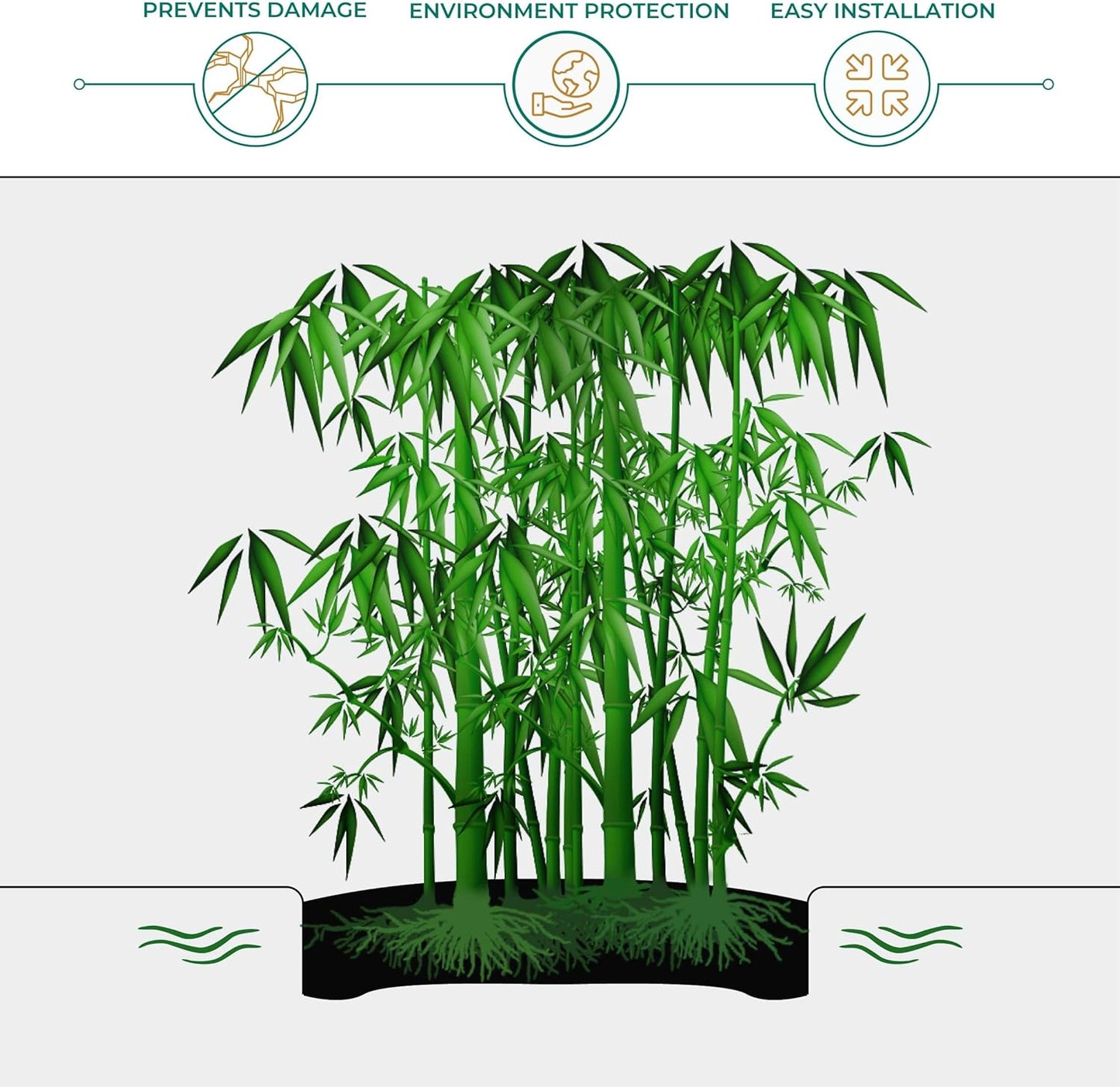 DeepRoot Water Barrier, Versatile Bamboo Barrier, Easy-to-Install Garden Barrier for Landscaping and Protection, Durable, Flexible, 30" x 300' Roll-40 mil Thickness, Black (WB 30/40)