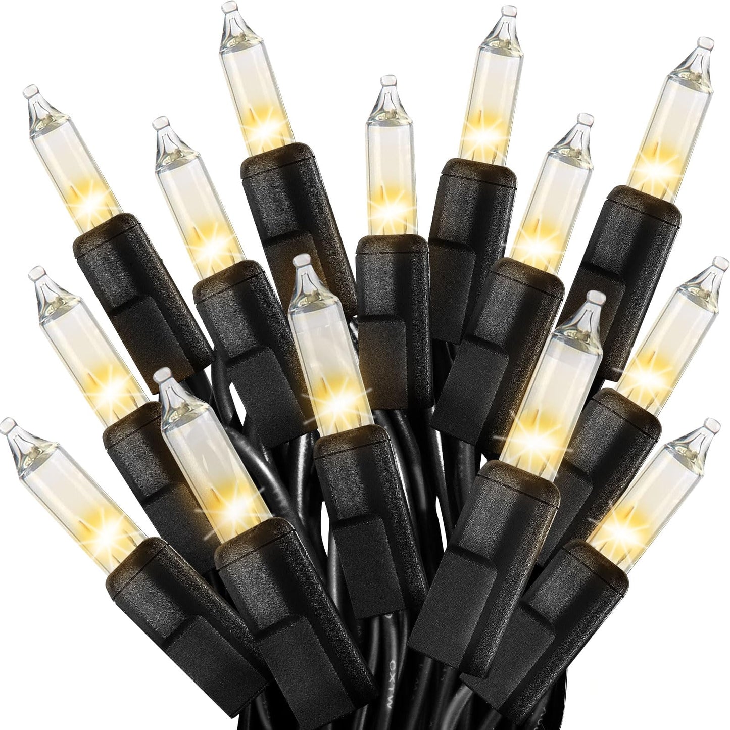 Cxlho Clear Christmas Lights 25Ft 100 Incandescent Bulbs Warm White Mini Lights With Black Wire For Christmas Tree  Garland  Thanksgiving  Wedding  Party  Home  Indoor & Outdoor Festival Decoration