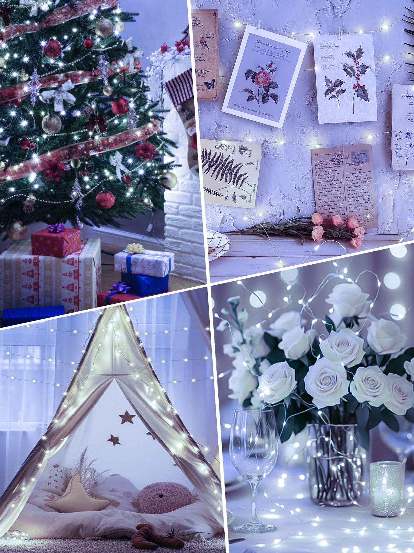 Btfarm Fairy Lights 50 Led String Lights, 16.4 Ft, Battery Operated, Timer, Waterproof, Cool White For Home, Party, Wedding Decor