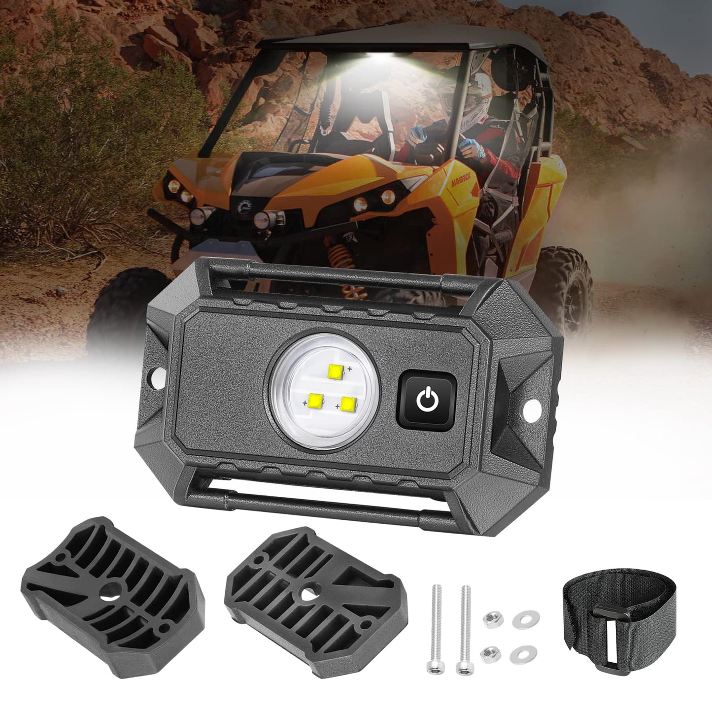 Utv Led Dome Light 12V With Switch  Rfroad Lighting Universal Roll Bar Mount Led White Lights Interior Dome Light For Utv Atv Polaris Rzr Can Am Car Golf Cart
