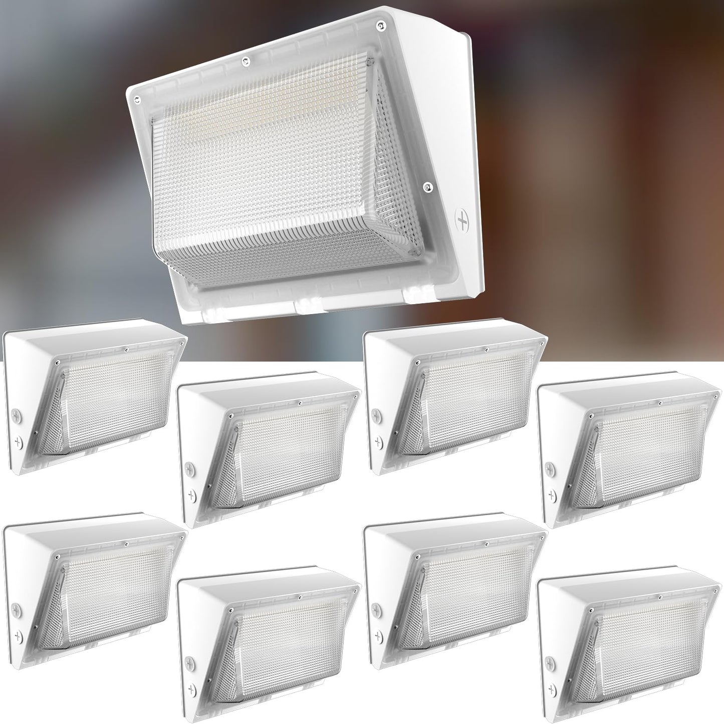 Lightdot 8Pack 200W Led Wall Pack Lights  100-277V Dusk To Dawn With Photocell | 30000Lm(150Lm/W) 5000K Ip65 Outdoor Exterior Lighting Fixture  Energy Saving|5-Yrs Warranty  Etl White(Height:15~30Ft)