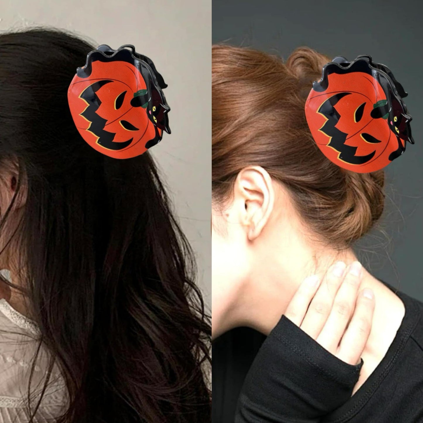 2 Pack Halloween Claw Clips, Pumpkin and Ghost Hair Claw Clips for Costume Cosplay Hair Barrettes Clamps, Cute Hair Accessories