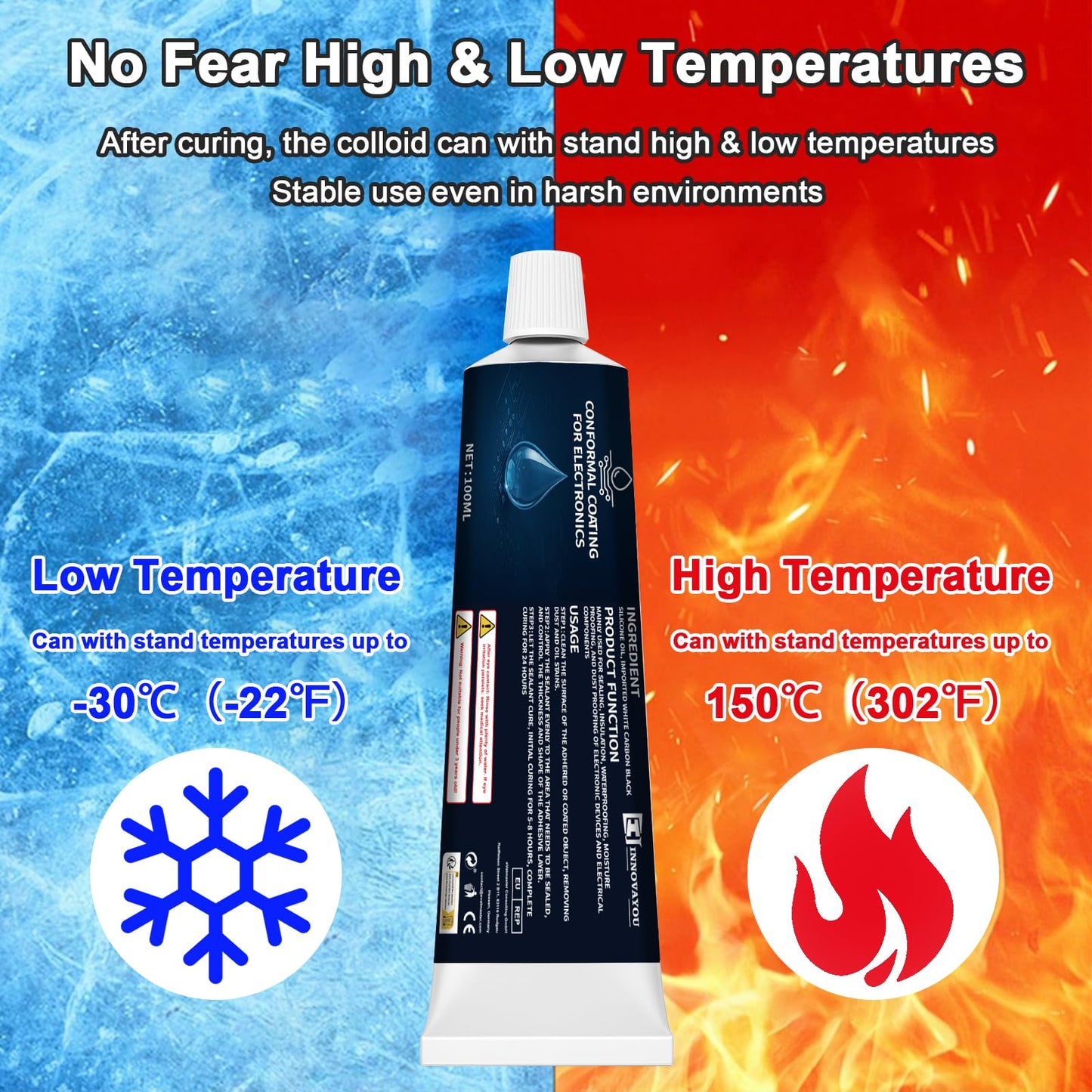 1DFAUL 100ml Conformal Coating for Electronics, Silicone Conformal Coating Insulating Sealant, Waterproof, Dust& Moisture Resistant, for Reliable Electronic Components Protection