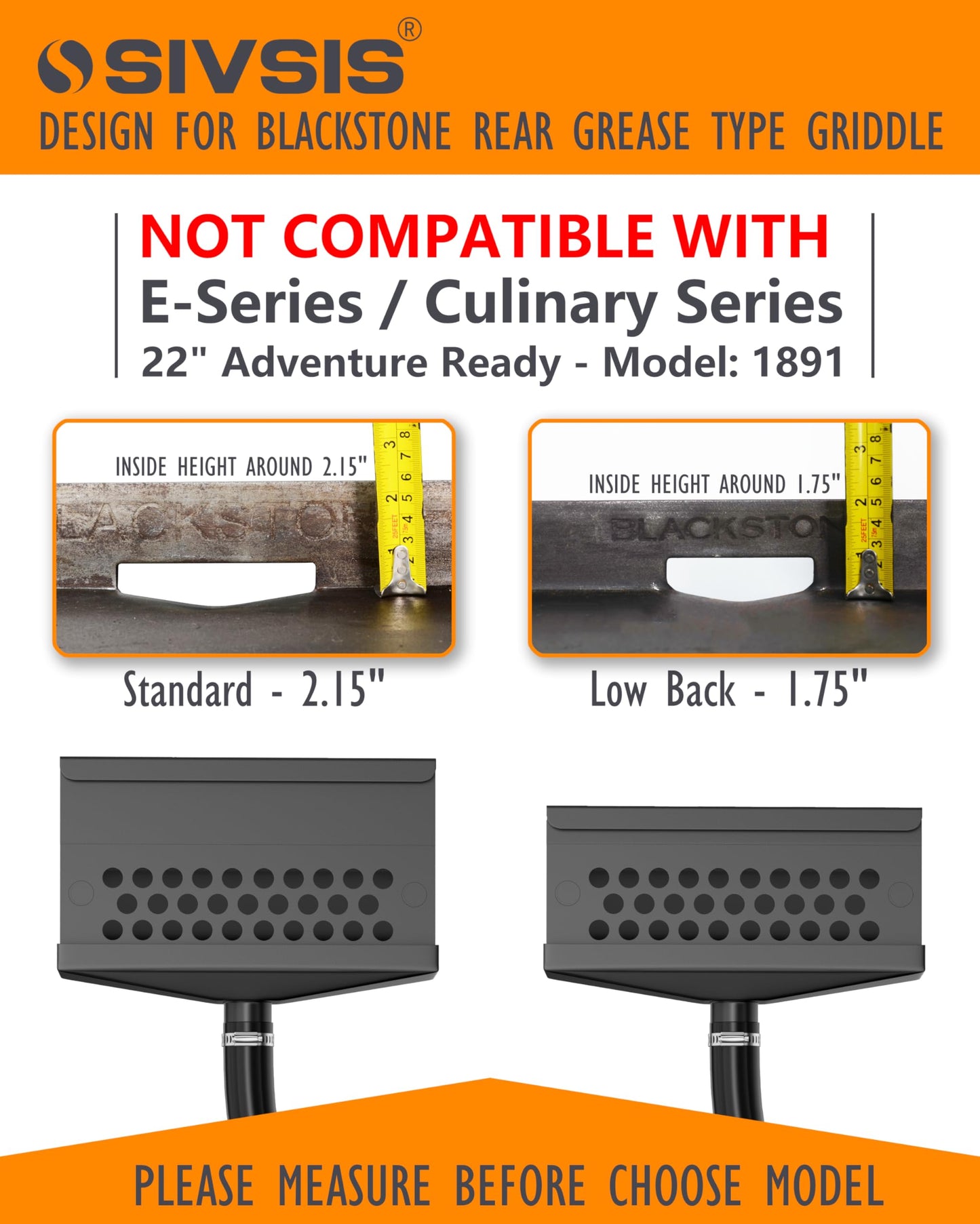 Upgraded Rear Grease Grease Catcher for Blackstone Griddle, Rear Grease Funnel, Integrated Grease Trap, Innovative Blackstone Griddle Accessories, Customized Grease Capacity, Liners Saving
