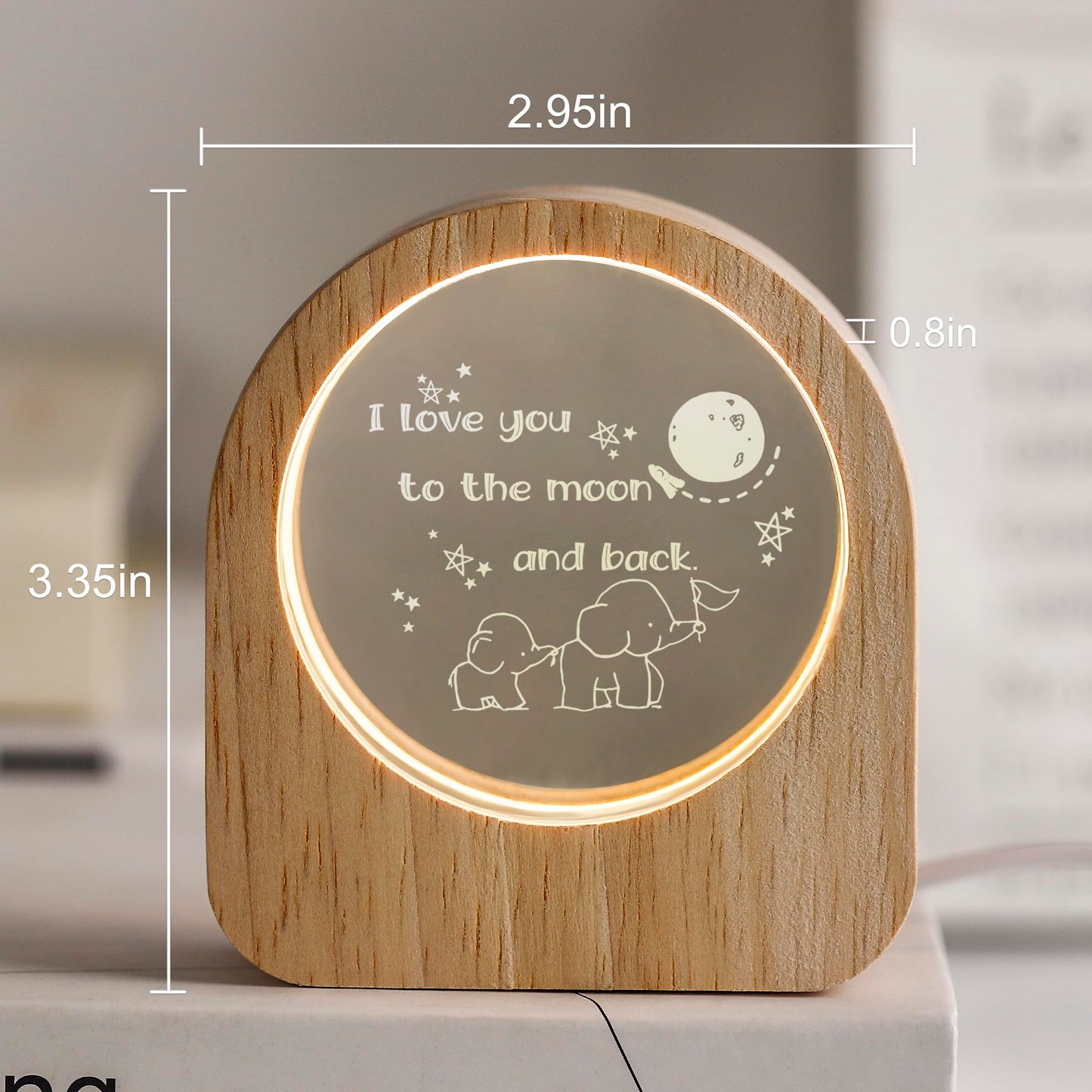 Zhshwat Mothers Birthday Day Gifts For Mom/Daughter  I Love You To The Moon And Back 3D Crystal Night Light Gifts For Mothers Day Thanksgiving Birthday Gifts From Daughter Son