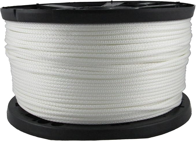 3/16 inch Dacron Polyester Rope - 1000 Foot Spool | Solid Braid - Industrial Grade - High UV and Abrasion Resistance - Low...