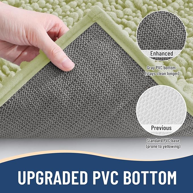 Arotive Luxury Chenille Bathroom Rug Mat, Extra Soft Thick Absorbent Shaggy Bath Rugs, Non-Slip Machine Wash Dry, Plush Bath Mats for Bathroom, Shower and Tub, 24x16, Vanilla