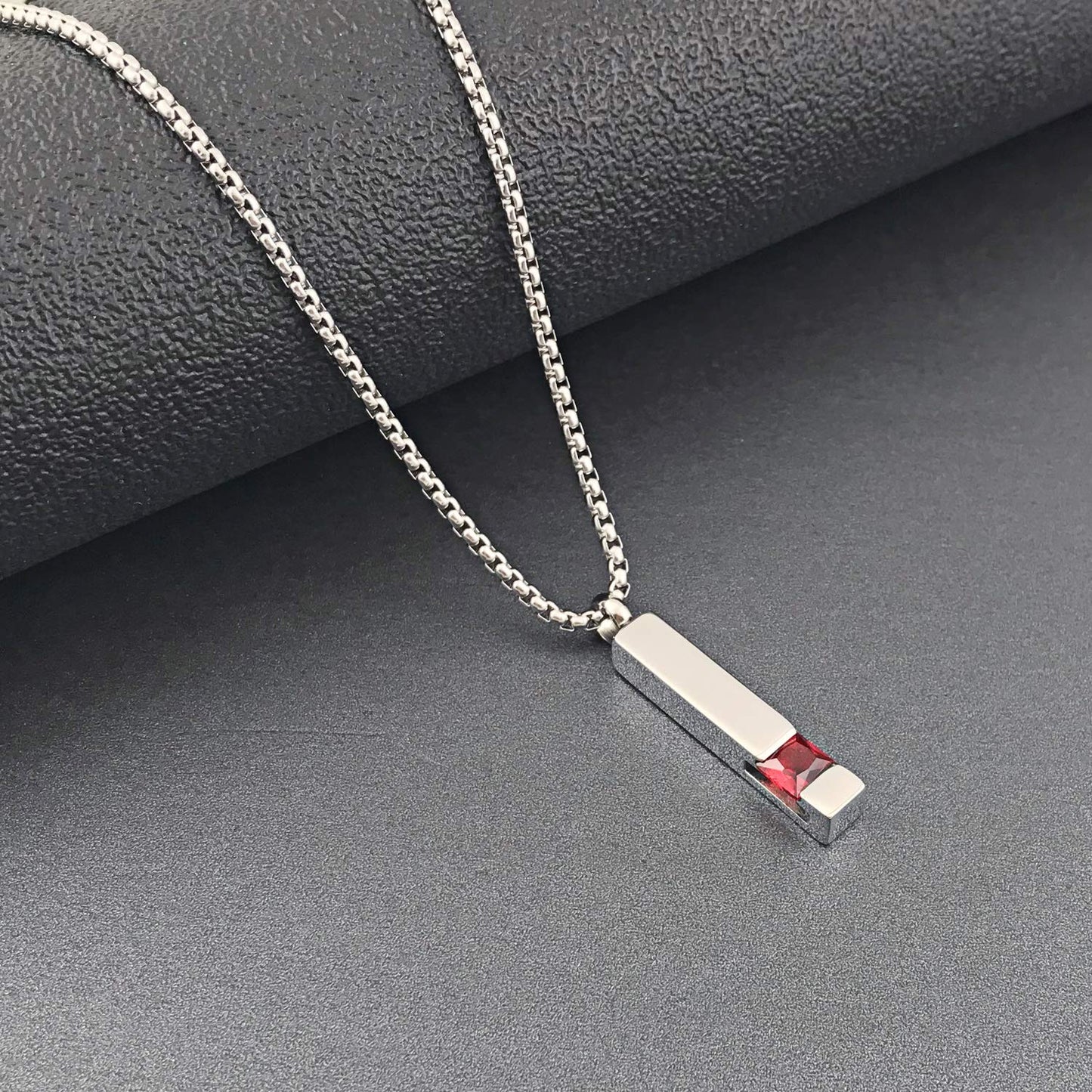 YOUFENG Urn Necklaces for Ashes Birthstone Cube Urns for Human Ashes Memorial Cremation Urn Locket Keepsake Ashes Jewelry (Silve