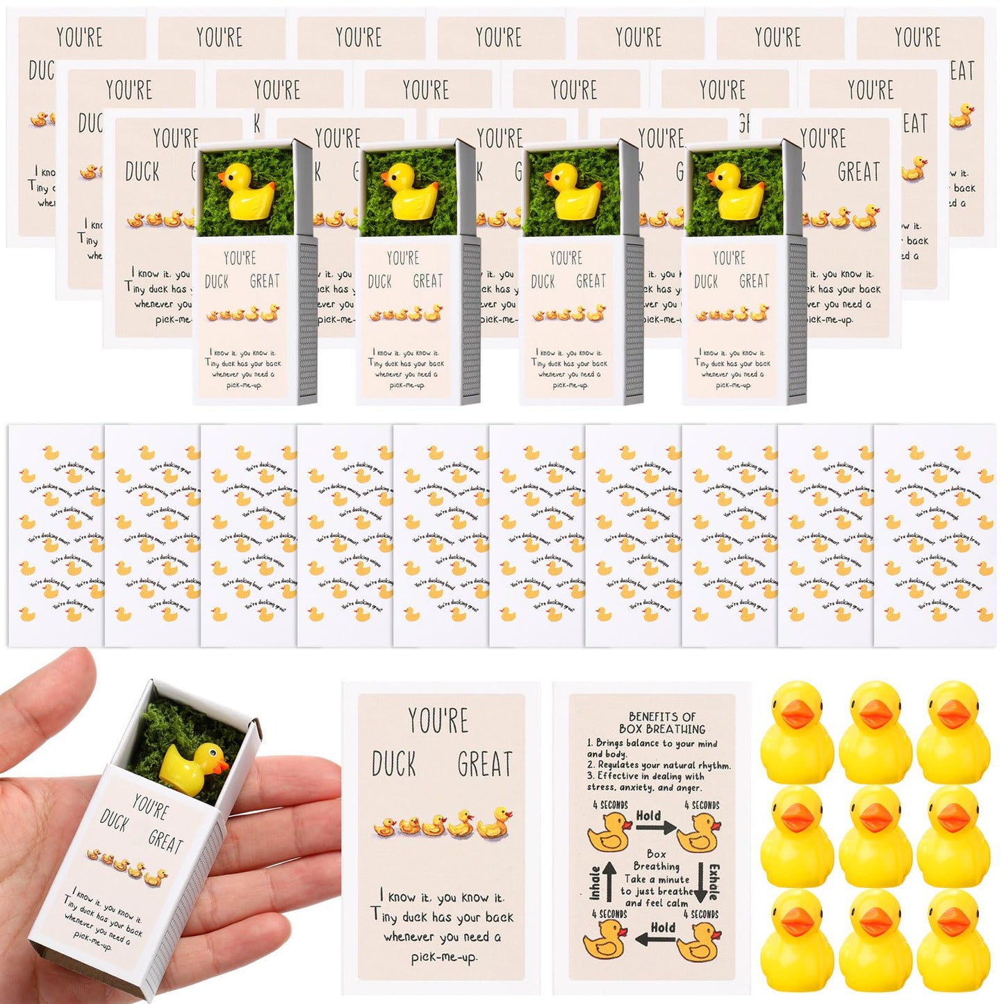 Wonderjune 36 Pcs Christmas Emotional Support Appreciation Gifts Bulk Mini Desk Pet with Inspirational Boxes Thanksgiving Gifts