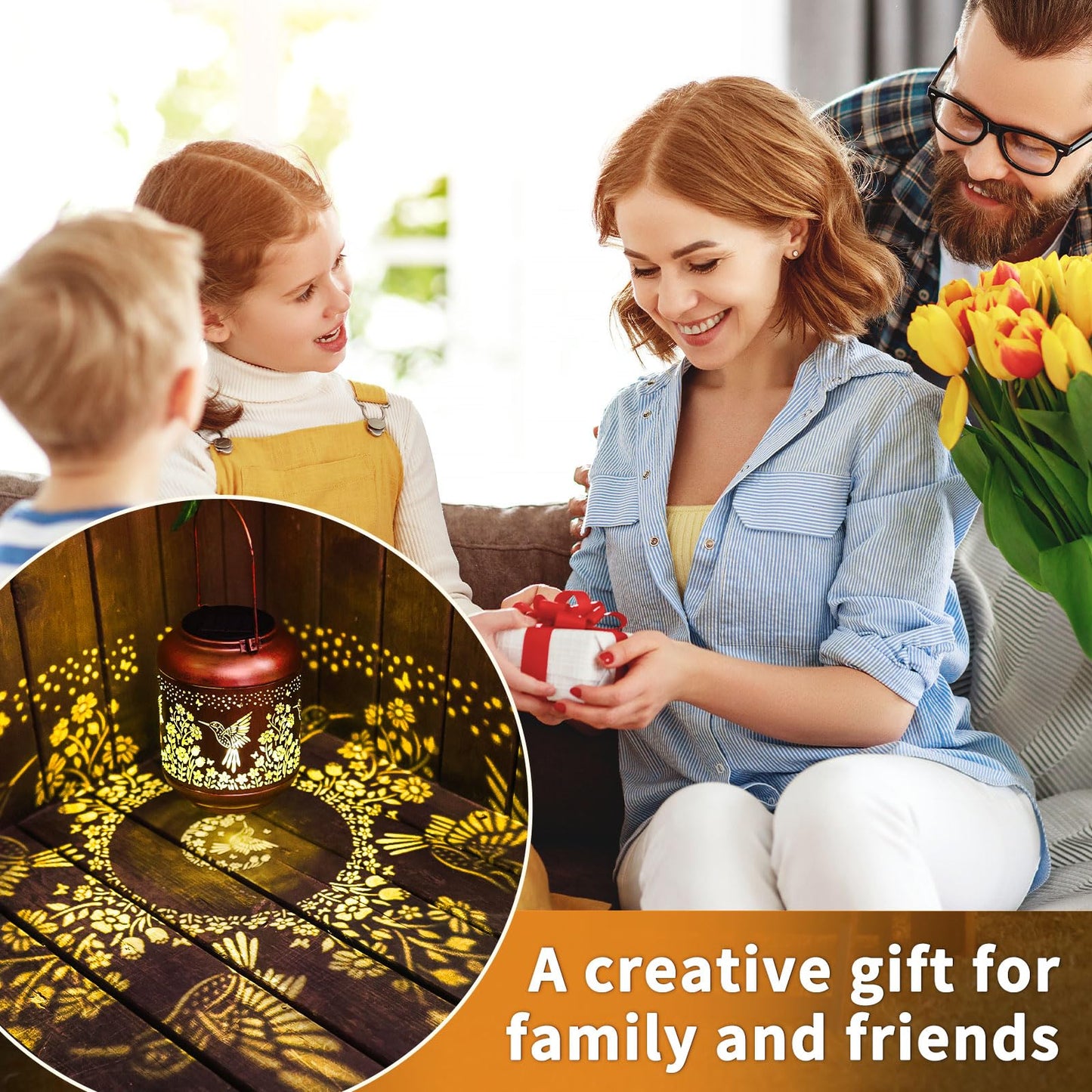 Hummingbird Solar Lanterns Outdoor Waterproof Birthday Gifts For Women Mom Grandma Hanging Lantern Yard Art Decorative Hummingbird Solar Lights For Decor Garden  Patio  Porch  Backyard  Pathway  Lawn