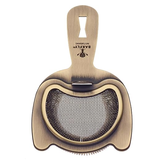 Barfly Fine Mesh Spring Strainer, Antique Gold