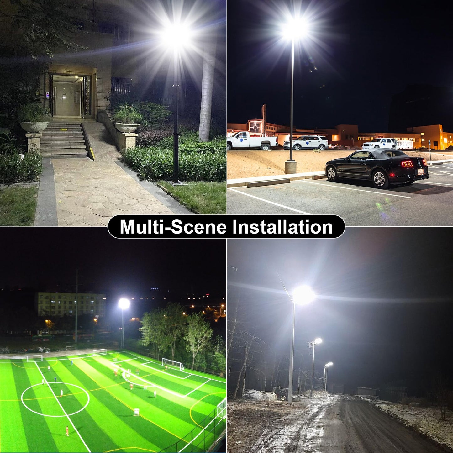 Loyoele Utral-Large Solar Street Light  Flood Lights Outdoor Waterproof Motion Sensor Led Lights Dusk To Dawn With Remote  Solar-Powered Parking Lot Light Commercial Area Lighting